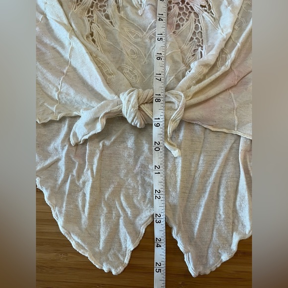Free People Embroidered Lace Tie-Front Top Sz M - Picture 8 of 8